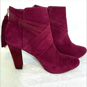 White House Black Market Burgundy Heeled Boots